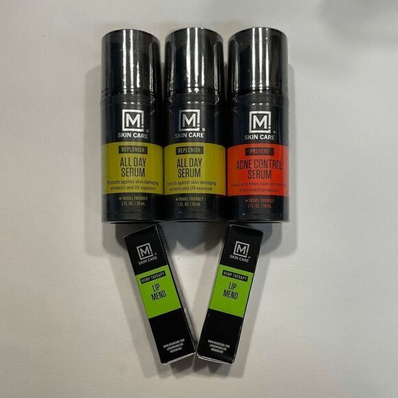 M Skin Care for Men Serums and Lip Mend Lot of 5 - Picture 1 of 1